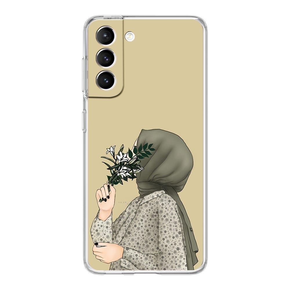 Phone Case For Samsung Galaxy S25 S24 S23 FE S22 Ultra S20 S21 5G S10 S9 Plus S10E S8 Soft Clear Cover Muslim Arabic Girl