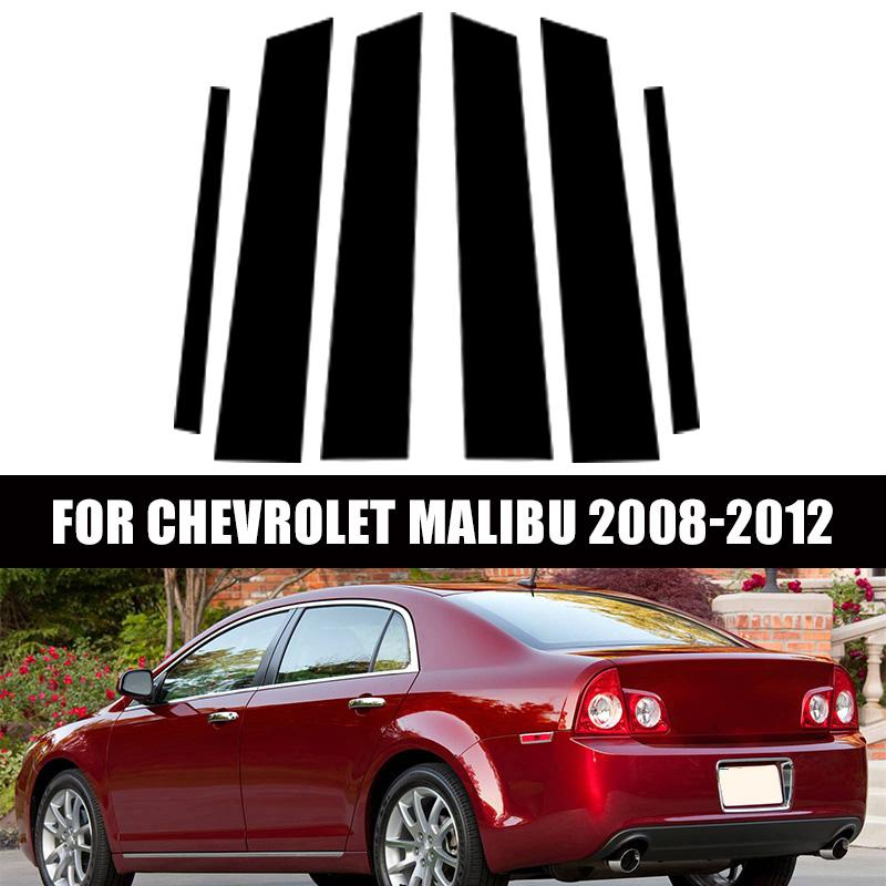 6 Pezzi Copertura Decorativa Montante B C Colonna Porta Finestrino Auto Nera Lucida Adesivi PC Accessori Adatti Per Chevrolet Malibu 2008-2012