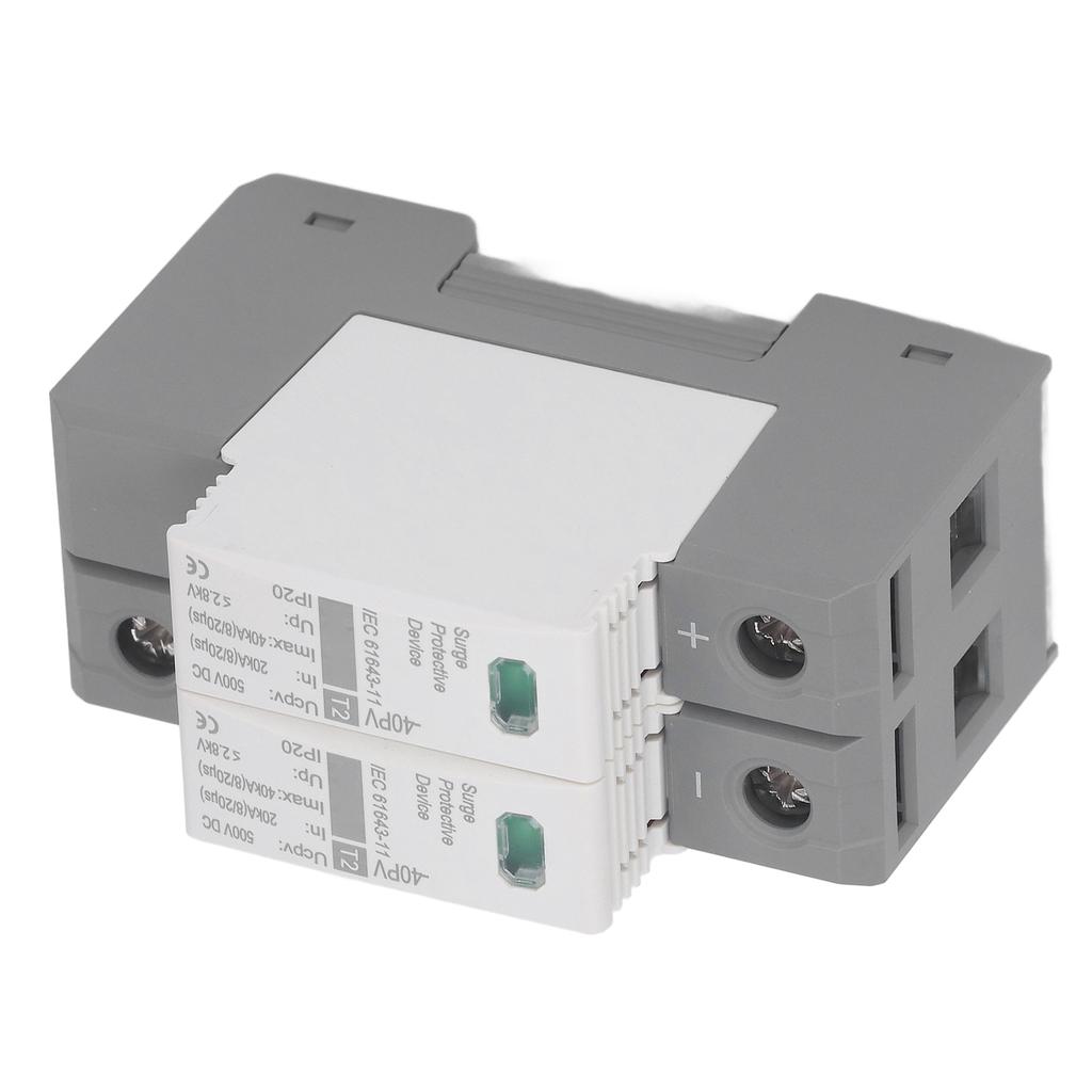 2P Photovoltaic DC Voltage Surge Arrester Device Lightning Protection Circuit Breaker 500VDC