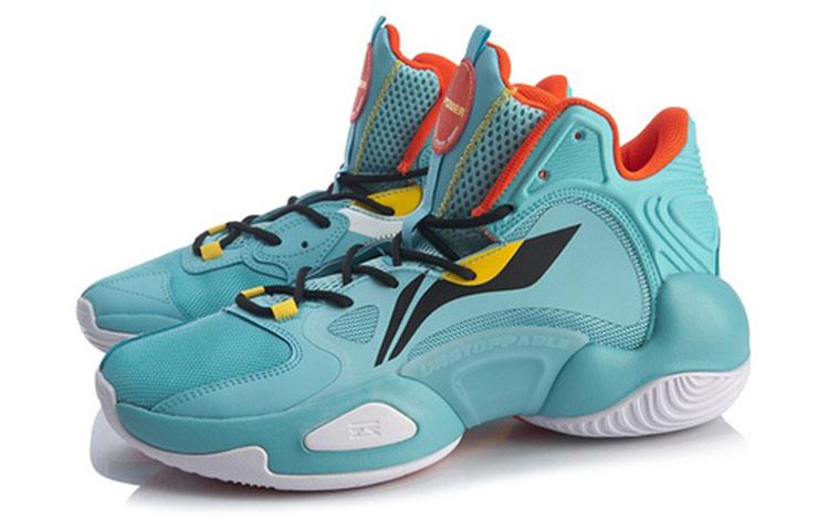 Li Ning Power 6 V2 Cushioning Slip Resistant Mid Top Basketball Shoes Men's Blue ABAQ005-2