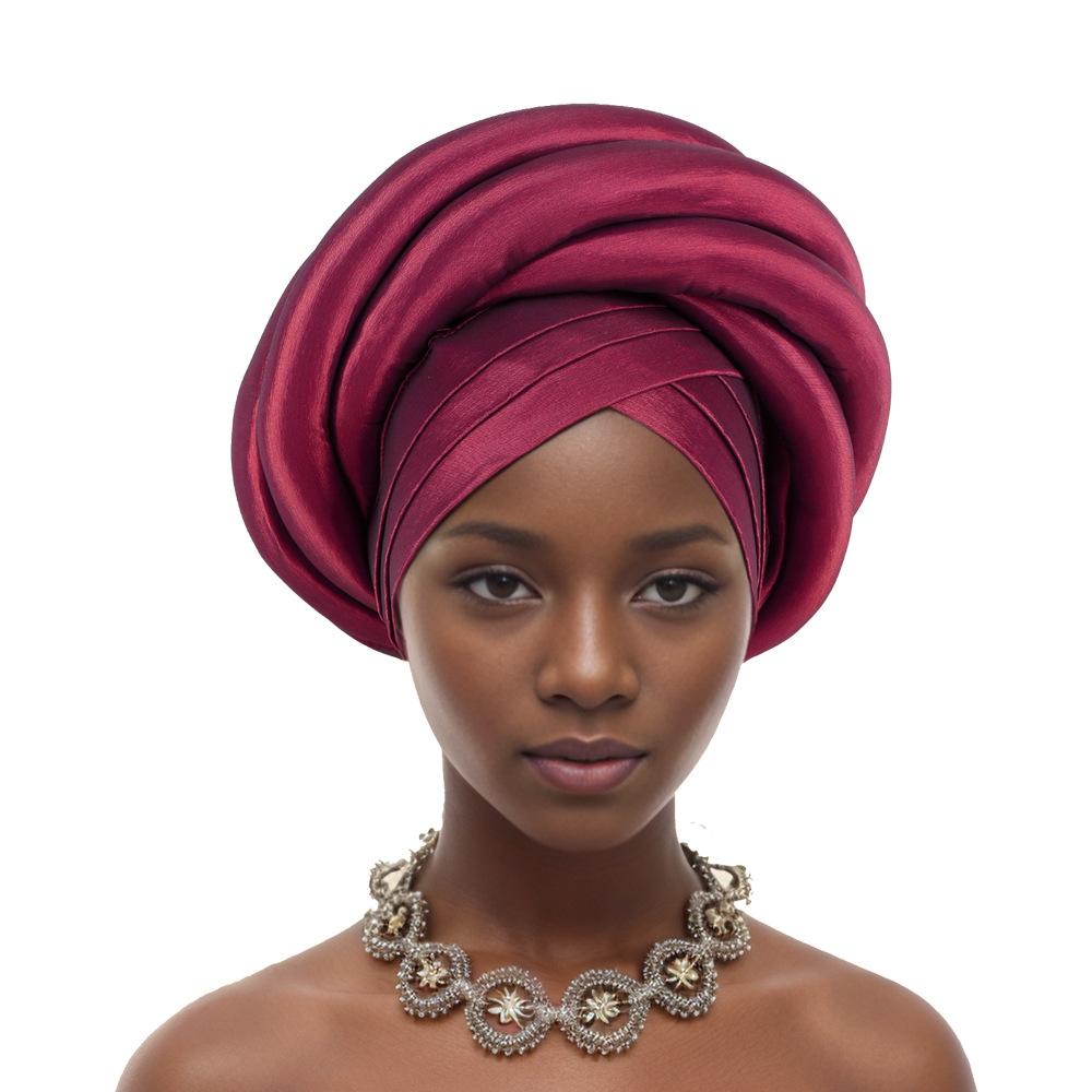 Twisted Braid Turban Cap for Women Lady Head Wraps Raw Silk  Headtie Hat Party Headwear Turbante