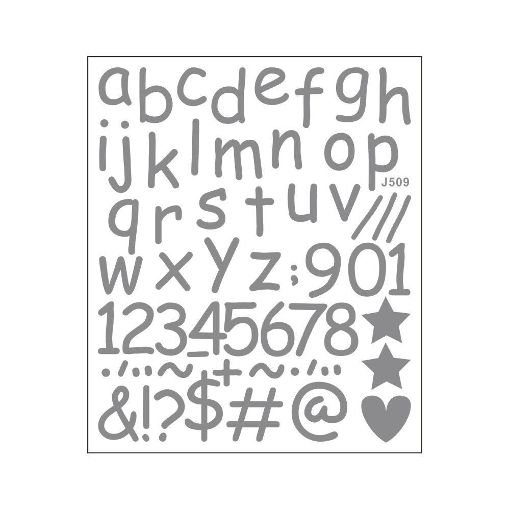 Bemalte englische Buchstaben, Zahlen und Symbole Herz-Kombination Heimverschönerungs- und Dekorationsaufkleber