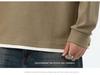 Men's Black Waffle Texture Faux Two-Piece Henley Long Sleeve T-Shirt - Korean College Style for Autumn