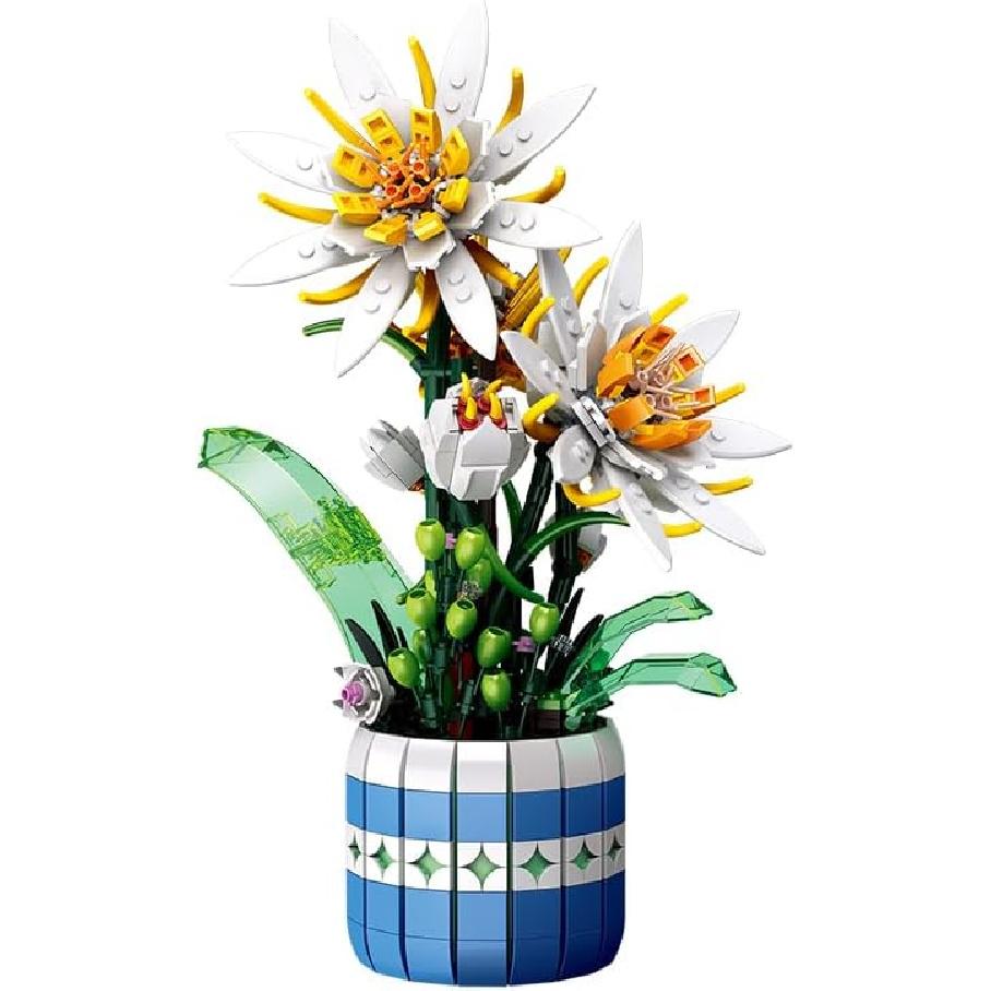 Flower Building Sets,Home Décor, Epiphyllum Bouquet Kit, Toy Building Sets for Kids,Women,Creative Housewarming Gifts Epiphyllum Toy Building Set