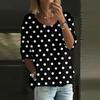 Women's Casual Fashion Three-quarter Sleeve Loose Round Neck Floral Print Top