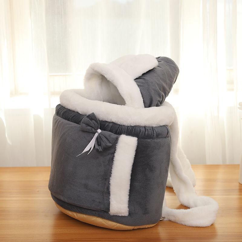 Cat Bag Winter Warm Cat Outing Bag Carrying Bag Large Capacity Crossbody Pet Bag Princess Style