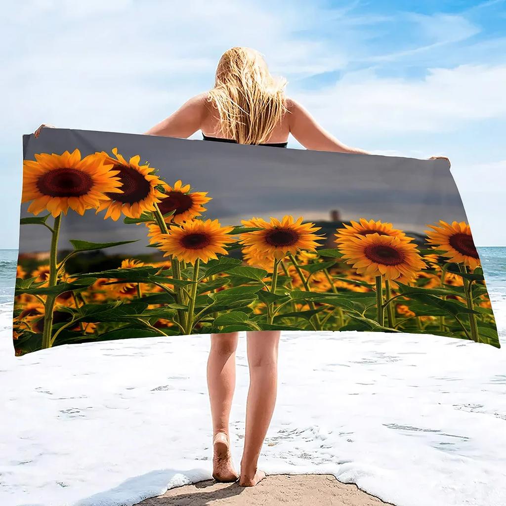 Sunflower Oversized Sand Free Beach Towel Large Quick Dry Beach Towels Bath Beach Pool Gym Travel Bath Towel for Swimming Sports