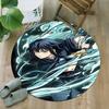 1pc Demon Slayer4 Print Round Carpet Chair Round Carpet Suitable for Bedroom Living Room Home Decorative Carpet