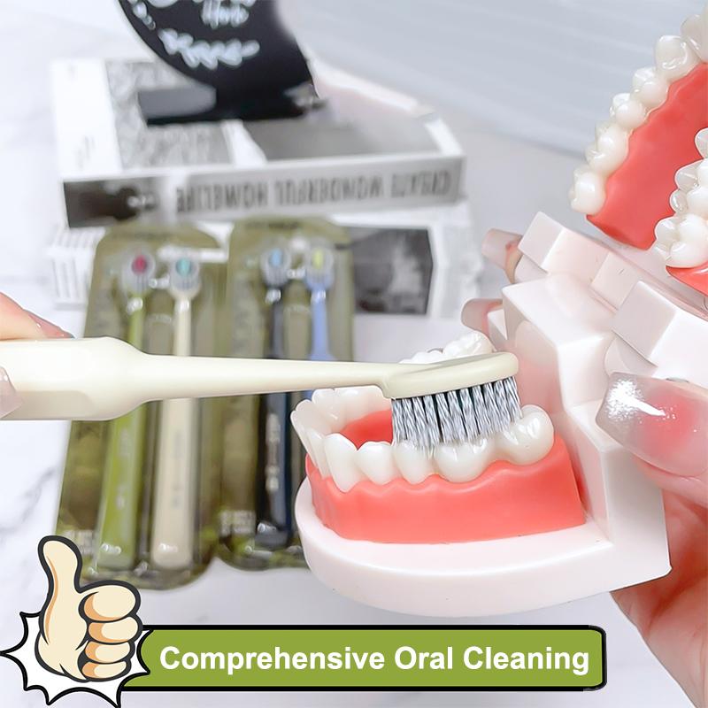2Pcs Mouth Clean Toothbrush Ultra-Fine Soft Hard Bristle Toothbrush Deep Cleaning For Adults Whitening Teeth