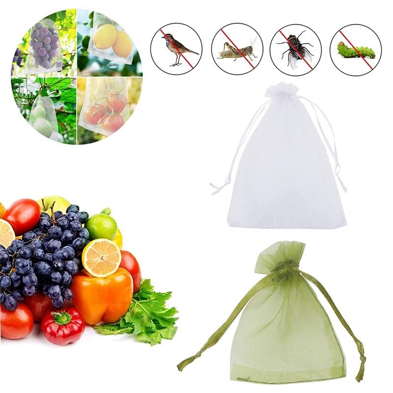 10Pcs Fruits Insect Proof Bags Strawberry Grapes Grow Bags Anti-Bird Netting Fruit Vegetable Protection Bag Orchard Pest Control