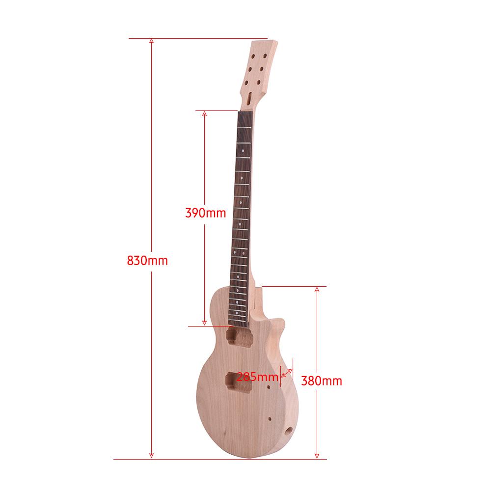 Children LP Style Unfinished DIY Electric Guitar Kit Mahogany Body & Neck Rosewood Fingerboard Double Dual coil Pickups