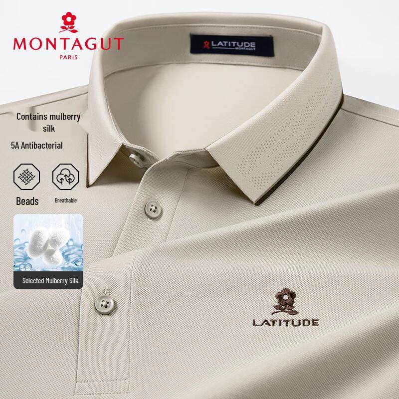 MONTAGUT Pánské lehké business polo tričko ze směsi hedvábí