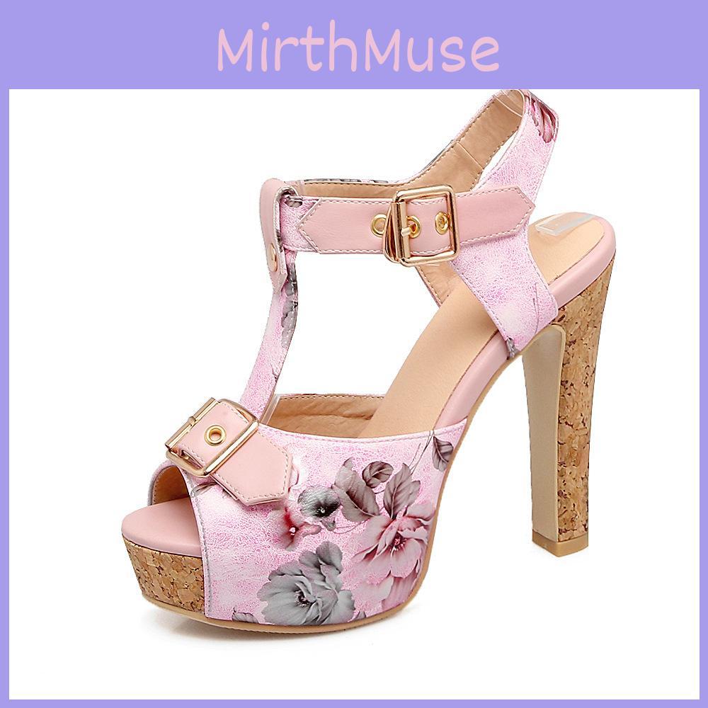 Elegante Sommer-Blumenmuster-Stiletto-High-Heels Party-Sandalen für Damen