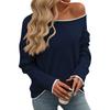 Women's Solid Color Pullover Round Neck Jump Color Core Yarn Long Sleeve Sweater Knit Sweater