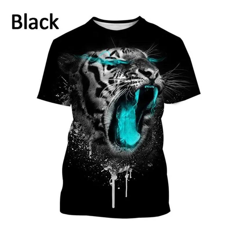 Tiger 3D T Shirt Men Women Summer Fashion Short Sleeve Printed Animal T-Shirt Cool Tops T-Shirts Unisex