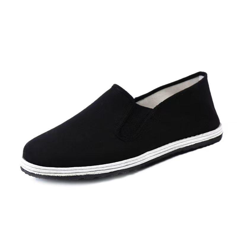Old Beijing Cloth Shoes Men's Spring Black Single Anti Slip Breathable Wear-resistant Work Labor Protection Board Cotton Eight Way