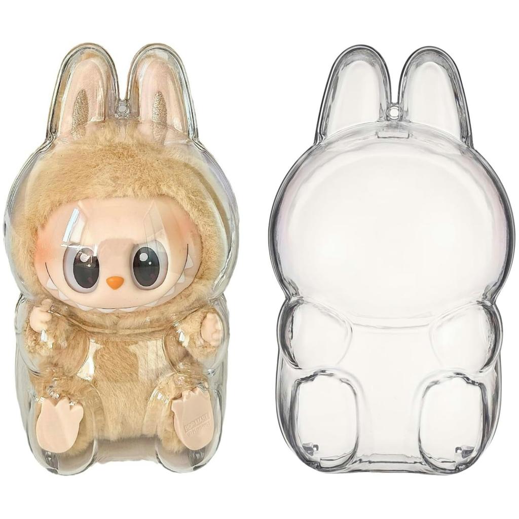 Clear Bag Keychain for LABUBU Plush Doll,Hanging Display Case,Protective Case,Plastic PVC Storage Box Party Gifts