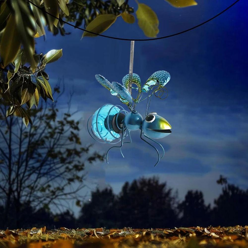 Iron Art Solar Powered Insect Lamp Creative Solar Light Garden Sculptures Yard Courtyard