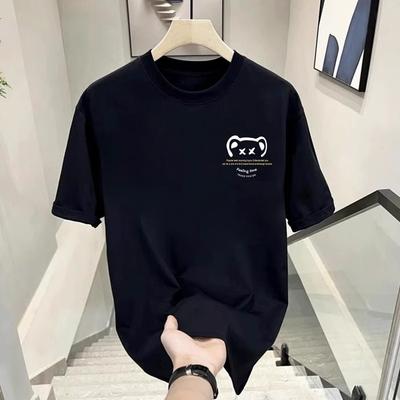 Women Men Cotton T Shirt Round Neck Short Sleeve Print Casual T-shirts