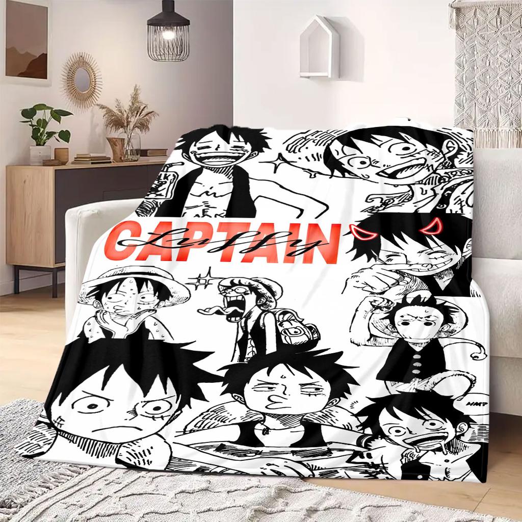 Coperta in Flanella Anime OnePiece Calda, Confortevole, Adatta per Camere da Letto, Divani, Letti, Sedie, Picnic, Viaggi