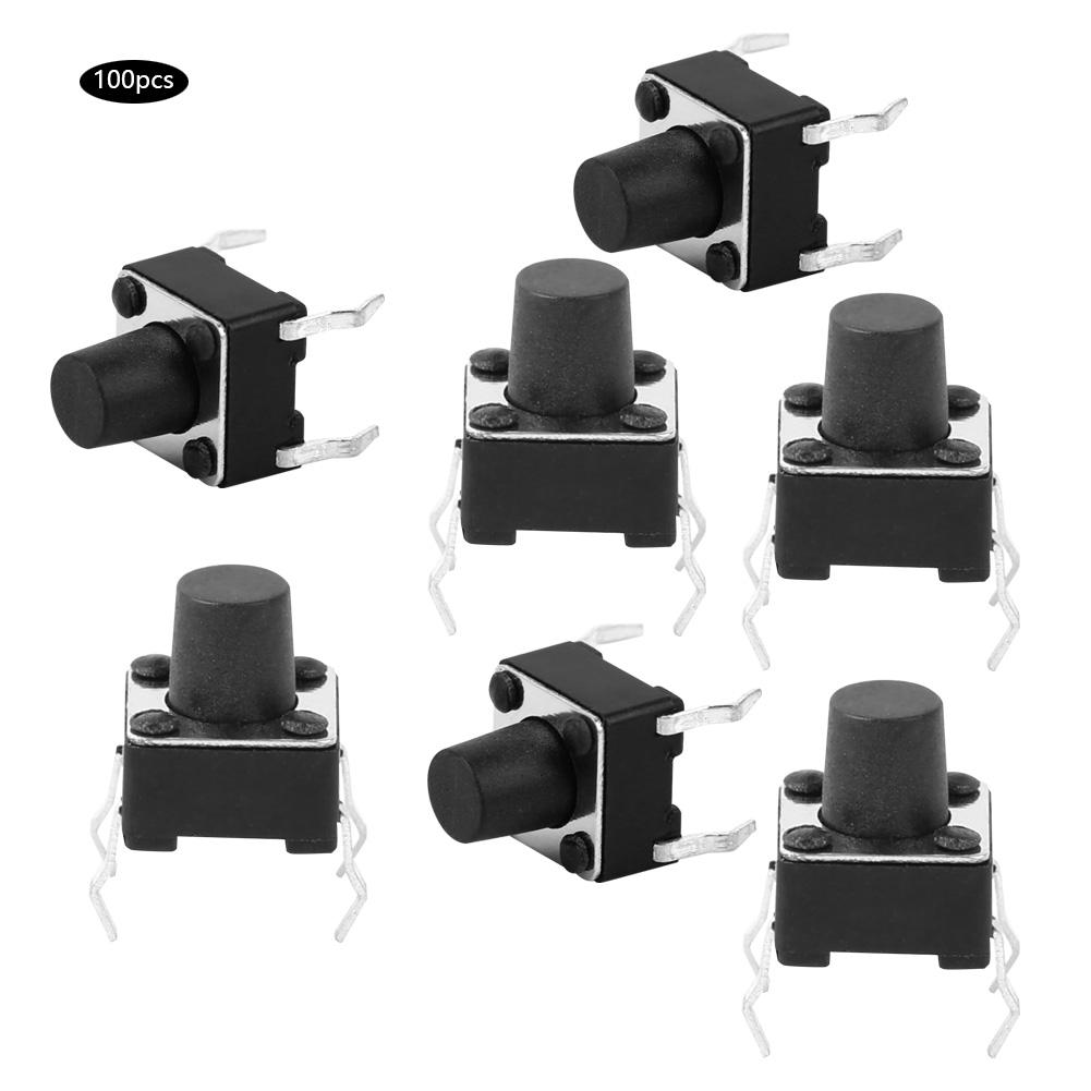 100pcs Momentary Tactile Push Button Switch Mini Micro Tact Switch Accessory 6 x 6 x 7mm