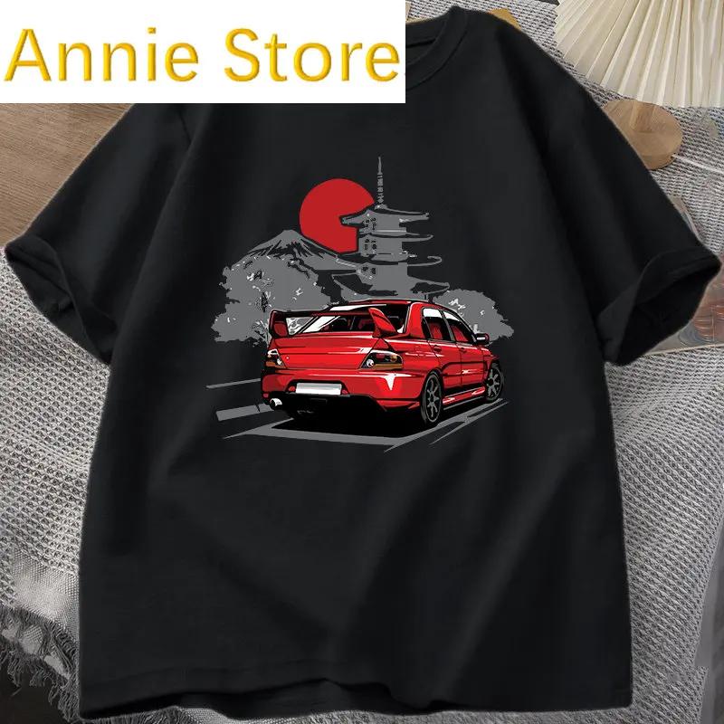 Футболка с принтом ретро-модной JDM EVO, унисекс-брендовая футболка Evo Car Evolution 4XL