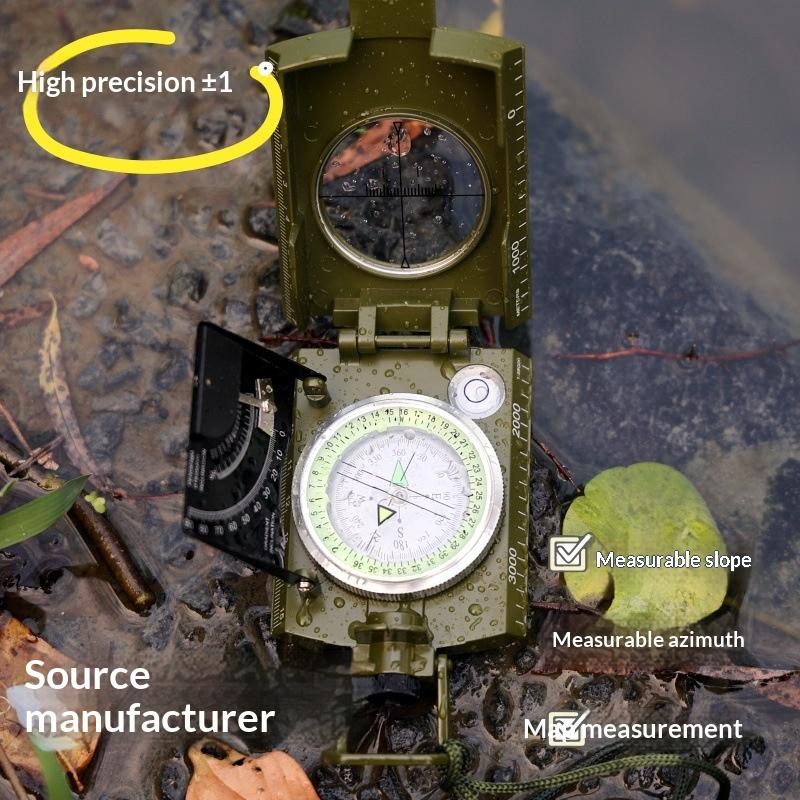 Manufacturer K4074 Outdoor Waterproof Zinc Alloy Compass Multifunctional High-Precision Tactical American-Style Luminous