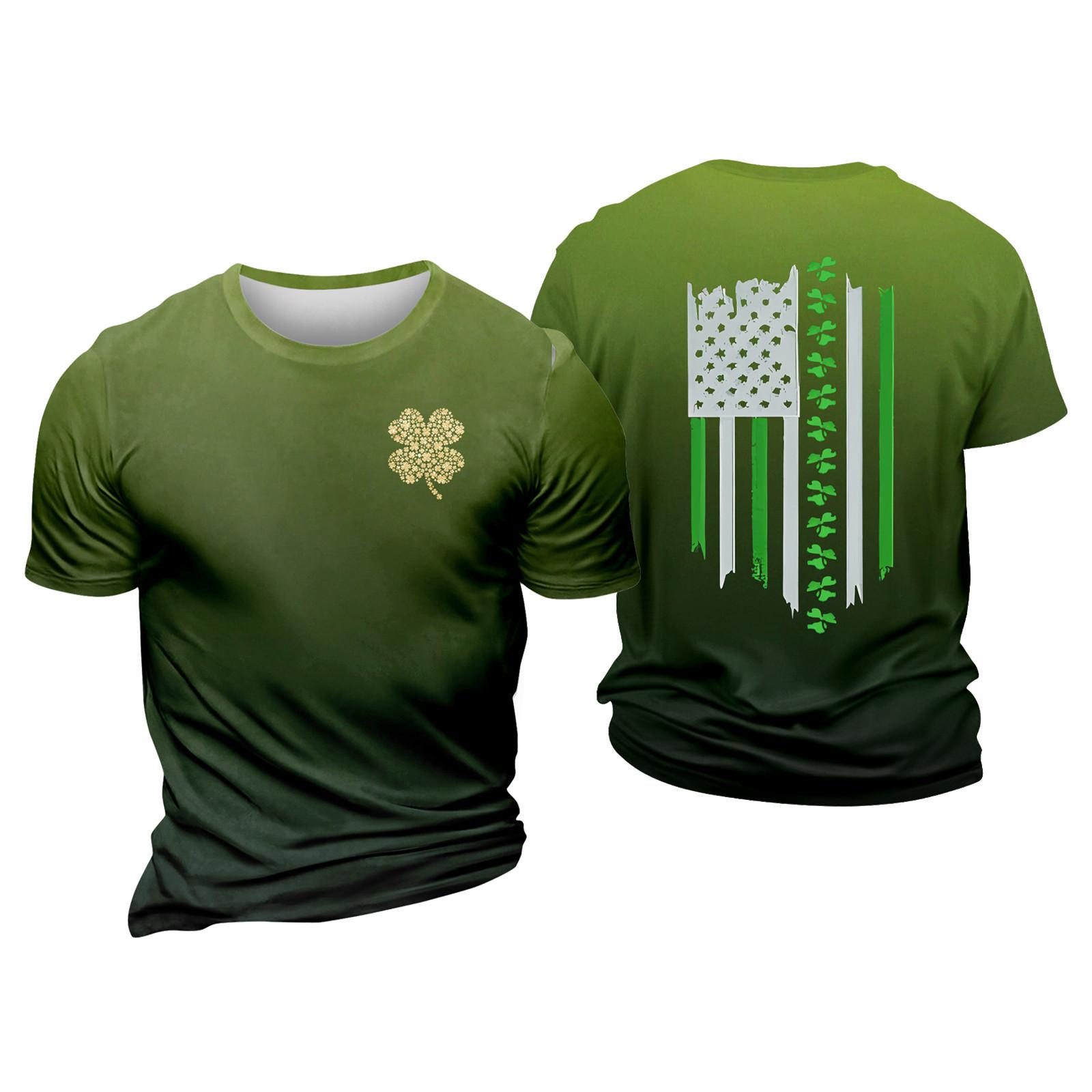 

улица. Принт ко Дню Патрика - мужская повседневная футболка с круглым вырезом и короткими рукавами L