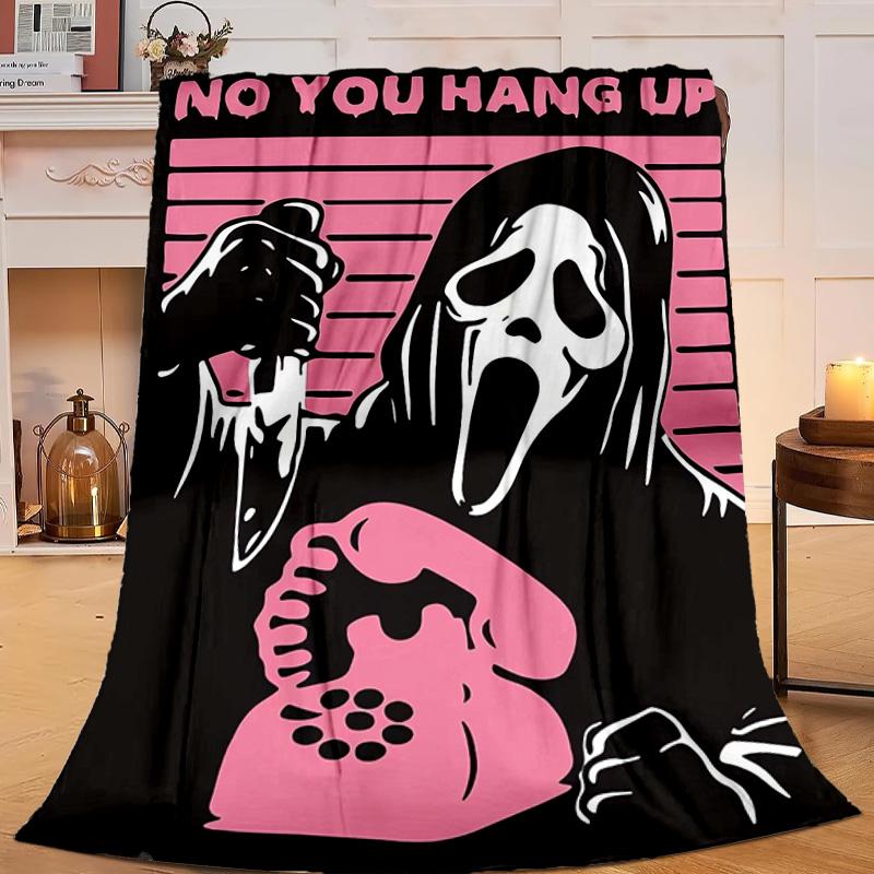 1PC Scr-eam Horror Movie Flannel Blanket Gift, Suitable for Both Men And Women, Soft Ideal for Beds And Sofa, Birthday Or Christmas Gift