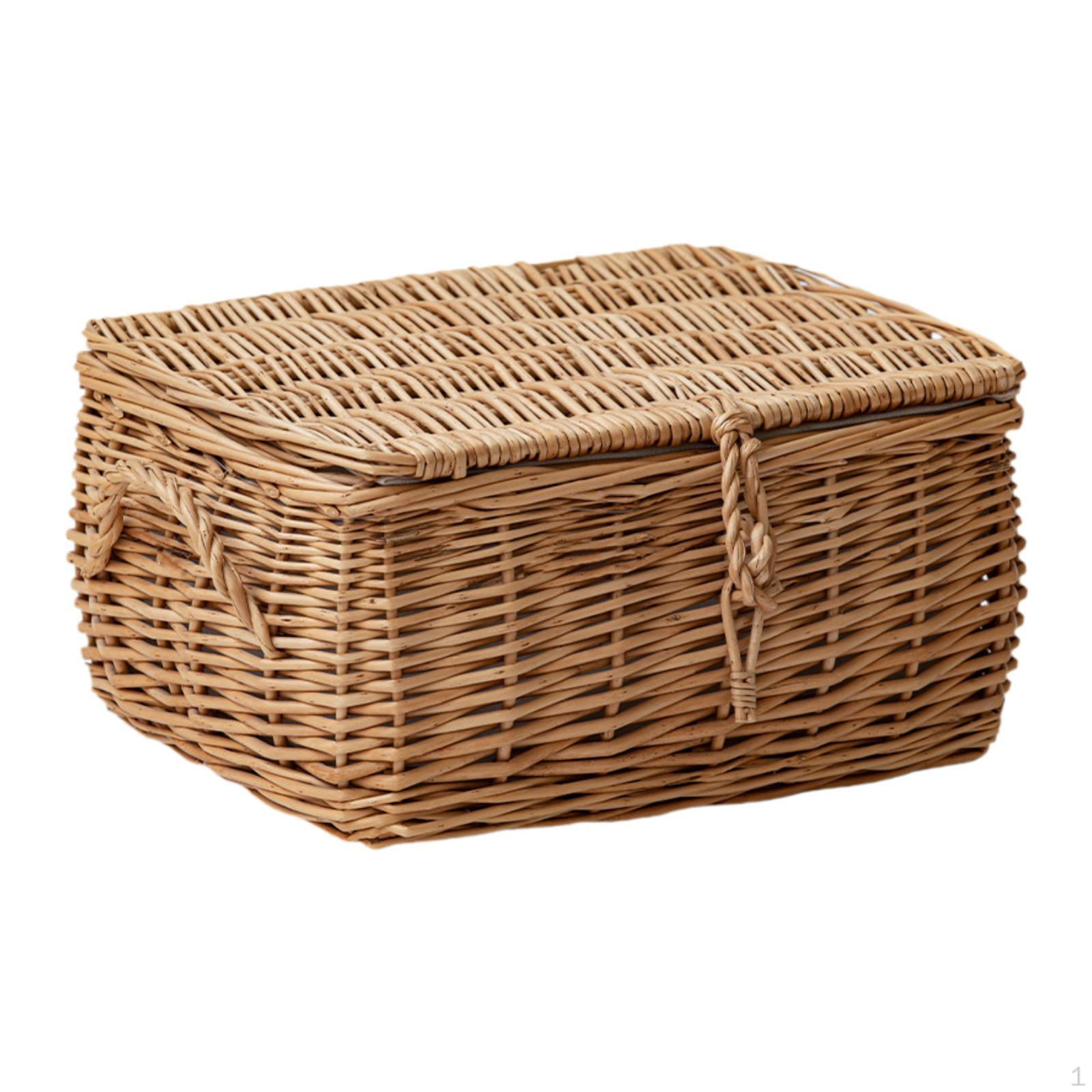 

Плетеная корзина, декоративная коробка для хранения, многофункциональный органайзер, всякая всячина 35cmx27cmx18cm