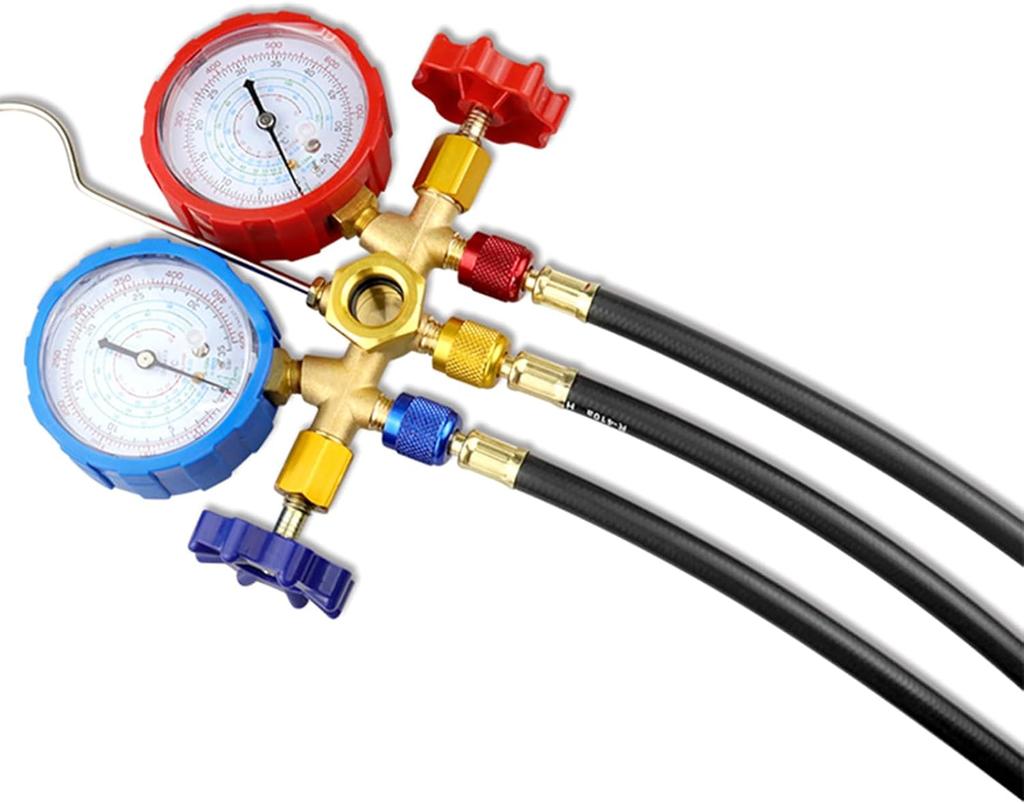 3pz Tubo di Ricarica AC Refrigerante R410 Pressione di Lavoro 800-4000 PSI Adatto per HVAC Aria Condizionata R134a R32 Manometro Collettore Refrigerante