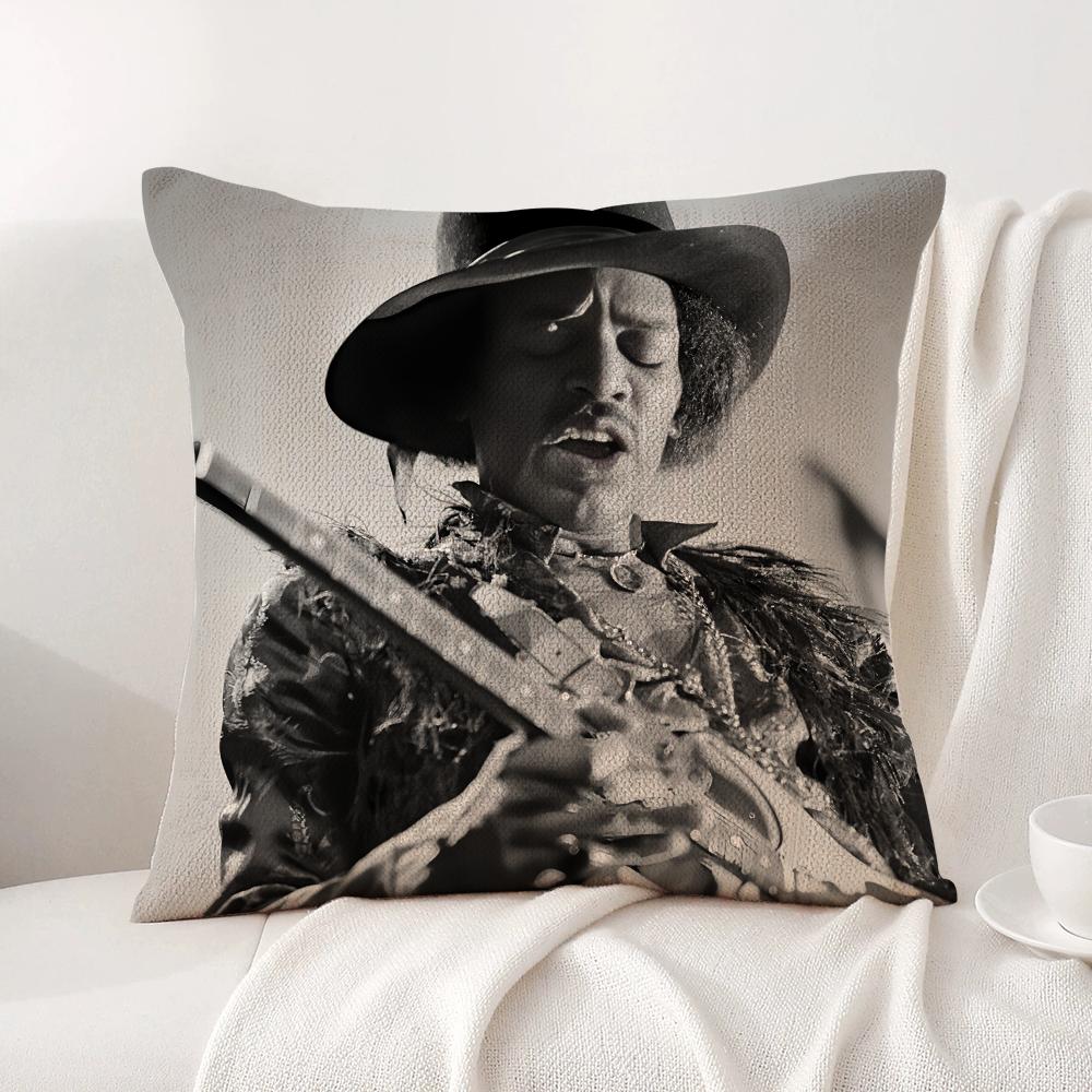 

Singer JJimi HHendrix Cushion Cover Natural Linen Organic Fabric DoubleSided Printing Sofa Home Decor Breathable Bed Pillow 30x30cm