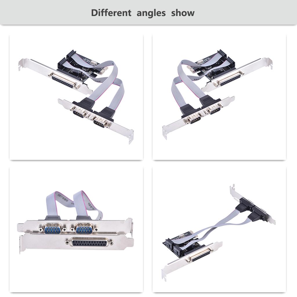 PCIE to 2 DB9 RS232 Serial Ports   1 DB25 Parallel LPT Port Adapter Card for Desktops