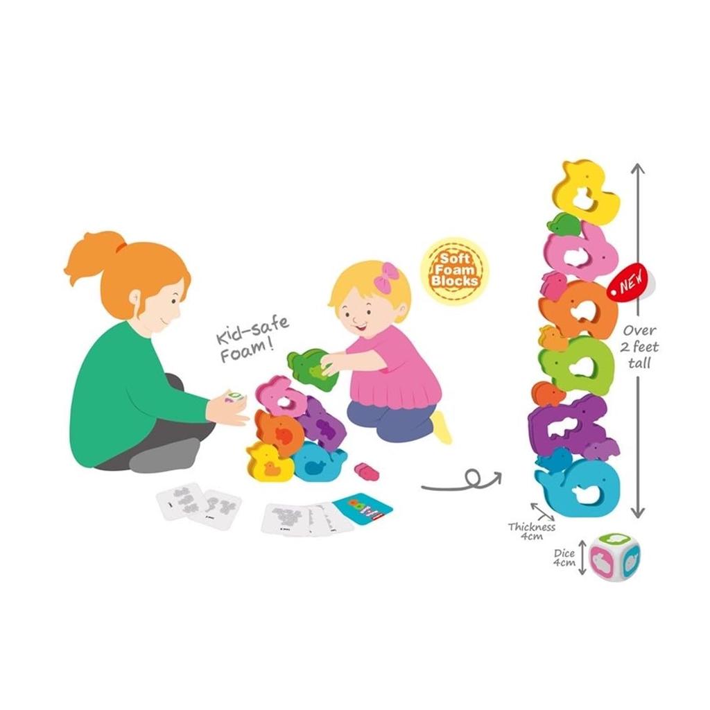 EVAONLY Animal Stacking Blocks Educational Soft Animal Building Blocks (EV-BLAN) Toy,