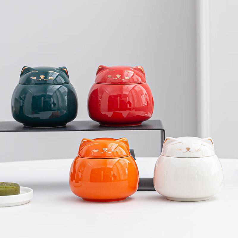 

Керамическая банка для чая и хранения Счастливый кот