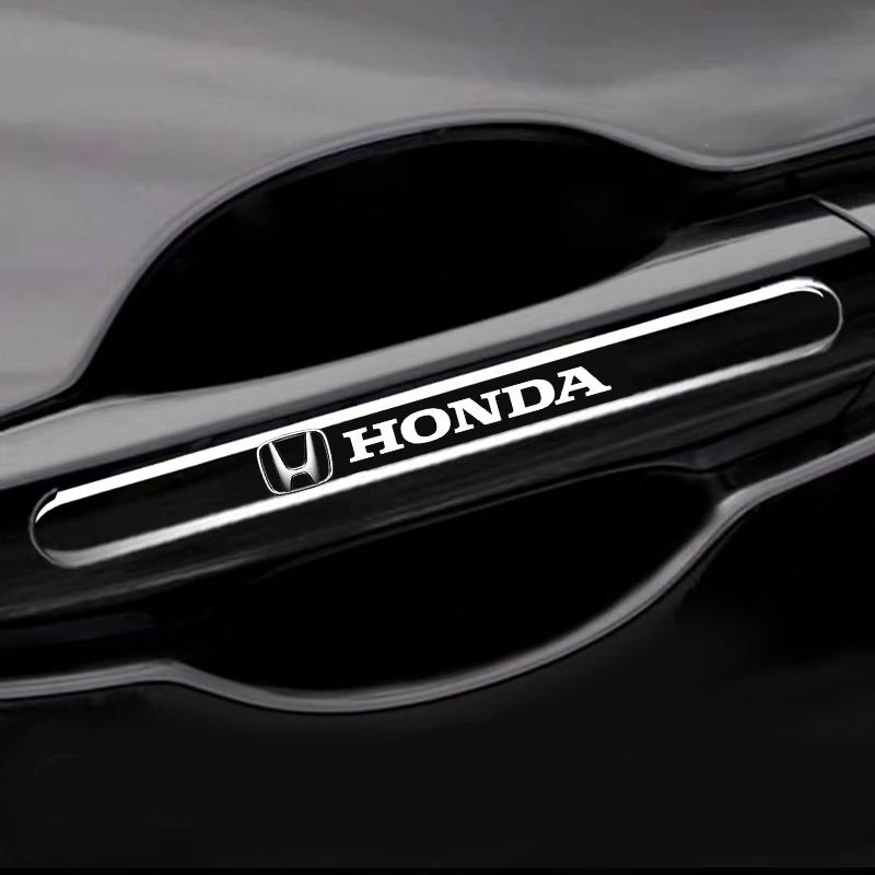 4Pcs Car Door Handle Protector Sticker Auto Styling For Honda Fit Mugen Insight Type S R VTEC DOHC Modulo Vezel Legend RR Si