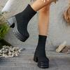 Women Ankle Boots Outdoor Luxury Comfortable Shoes Sexy Leather High Heels Boots Women Fashion Platform Shoes Women Solid Pumps