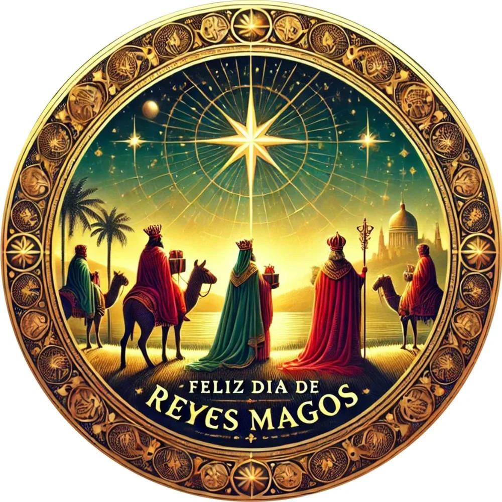 D Wall Hanging Plaque Feliz Dia De Reyes Magos Christmas Theme with Three Kings Multipurpose Decor