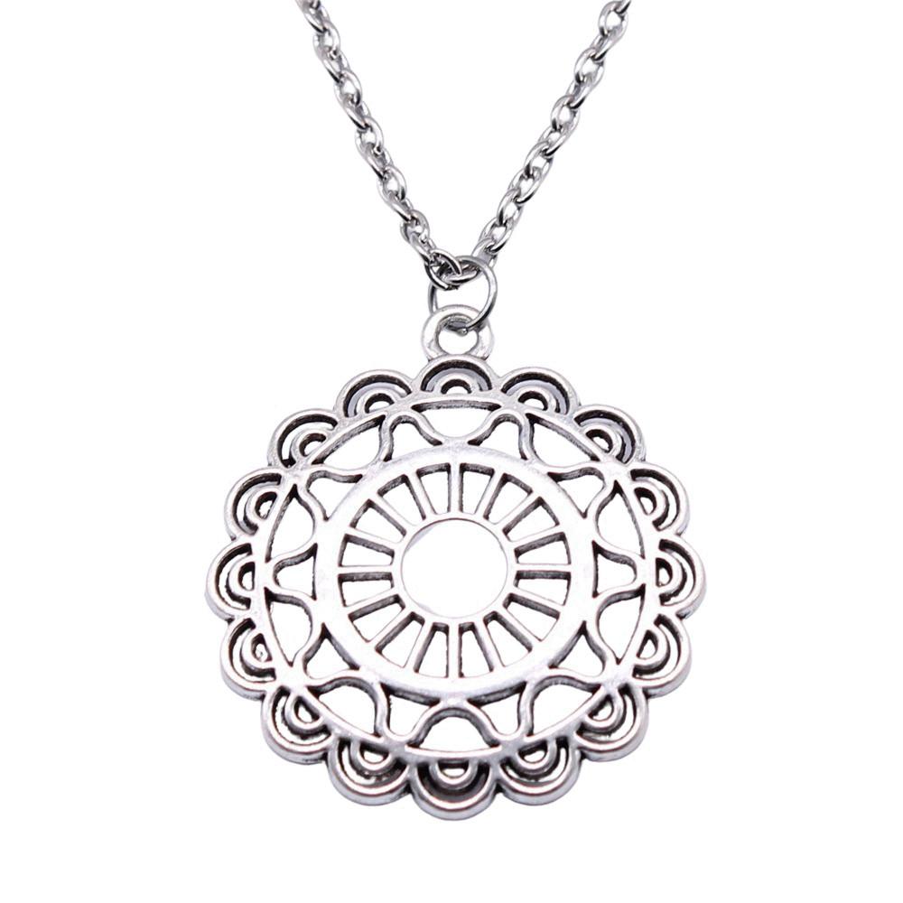 Blume des Lebens Heilige Geometrie Anhänger Antik Bronze Metall Jungen Halskette Trendiges Geschenk