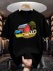 Men'S Cute Farm Animals Barn Tractor Print T-Shirt