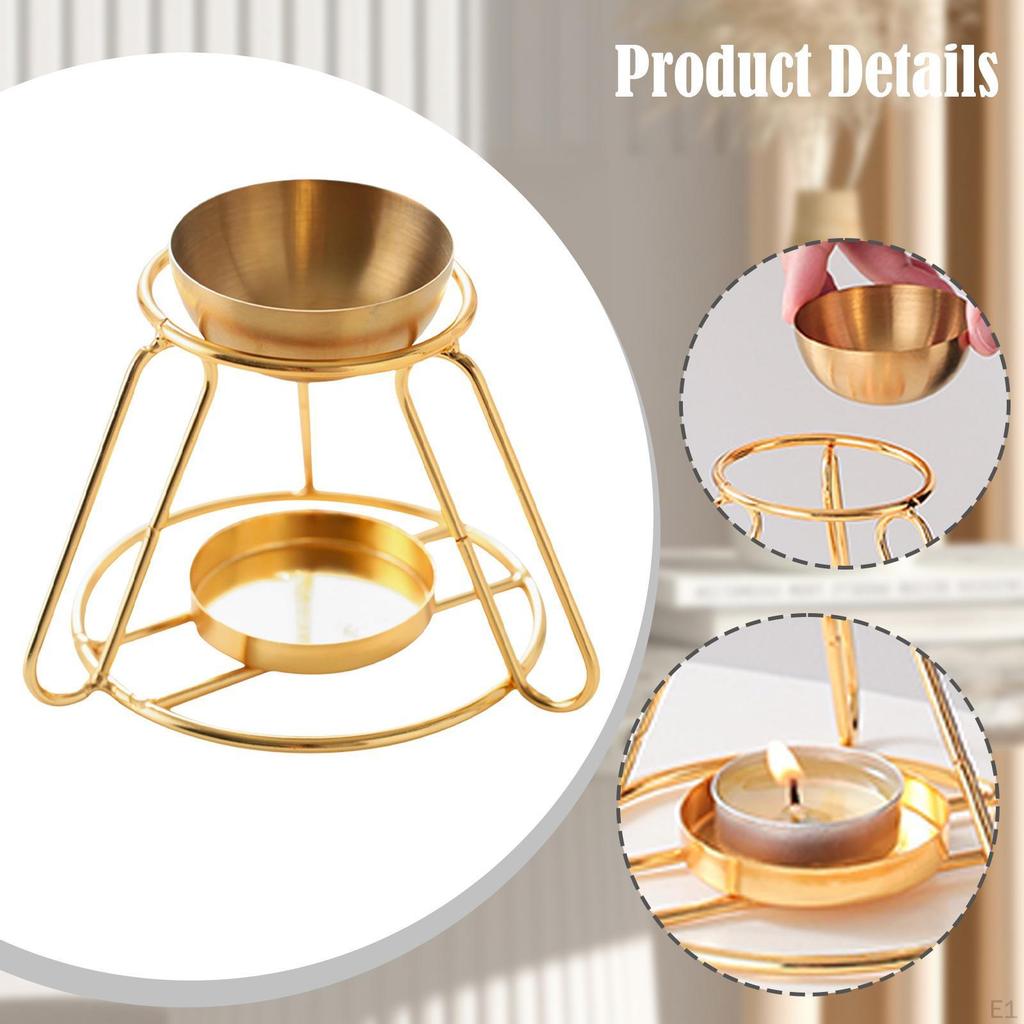 Essential Oil Burner Waxes Melt Diffuser Decorative Stainless Steel Aroma Tealight Candle