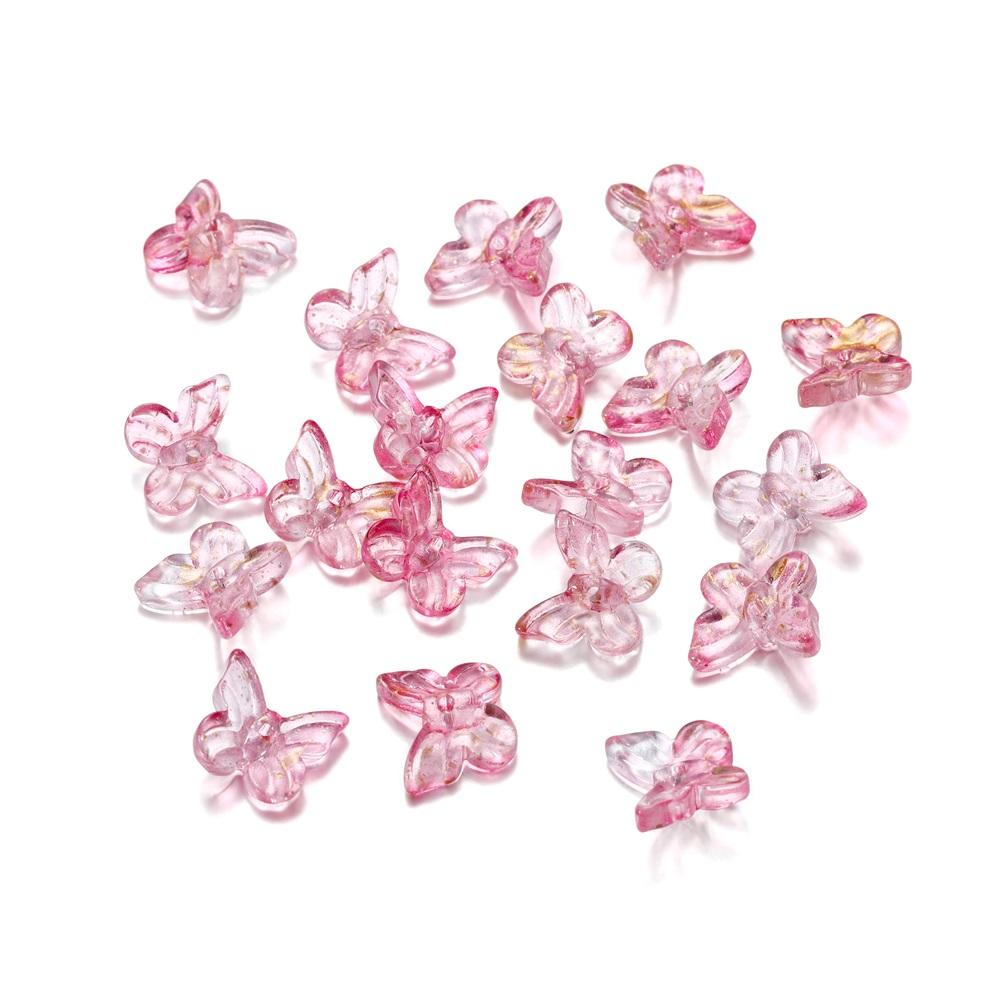 50pcs/bag Mixcolour  Butterfly Shape Glass Bead Seed Beads Loose Beads Bracelet For DIY Jewelry Making Finding Accessories