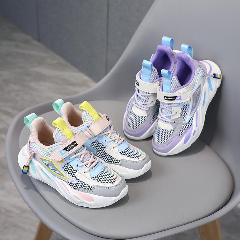 Fashion Children Shoes Girls Sneakers School Sports Summer Mesh Breathable For Kids Tennis Casual Shoes