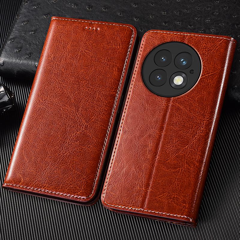 Crazy Horse Genuine Leather Case for Oneplus 6 6T 7 7T 8 8T 9 9R 10 10T 11 11R 12 12R 13 13T 13S 13R Pro Phone Cover Cases