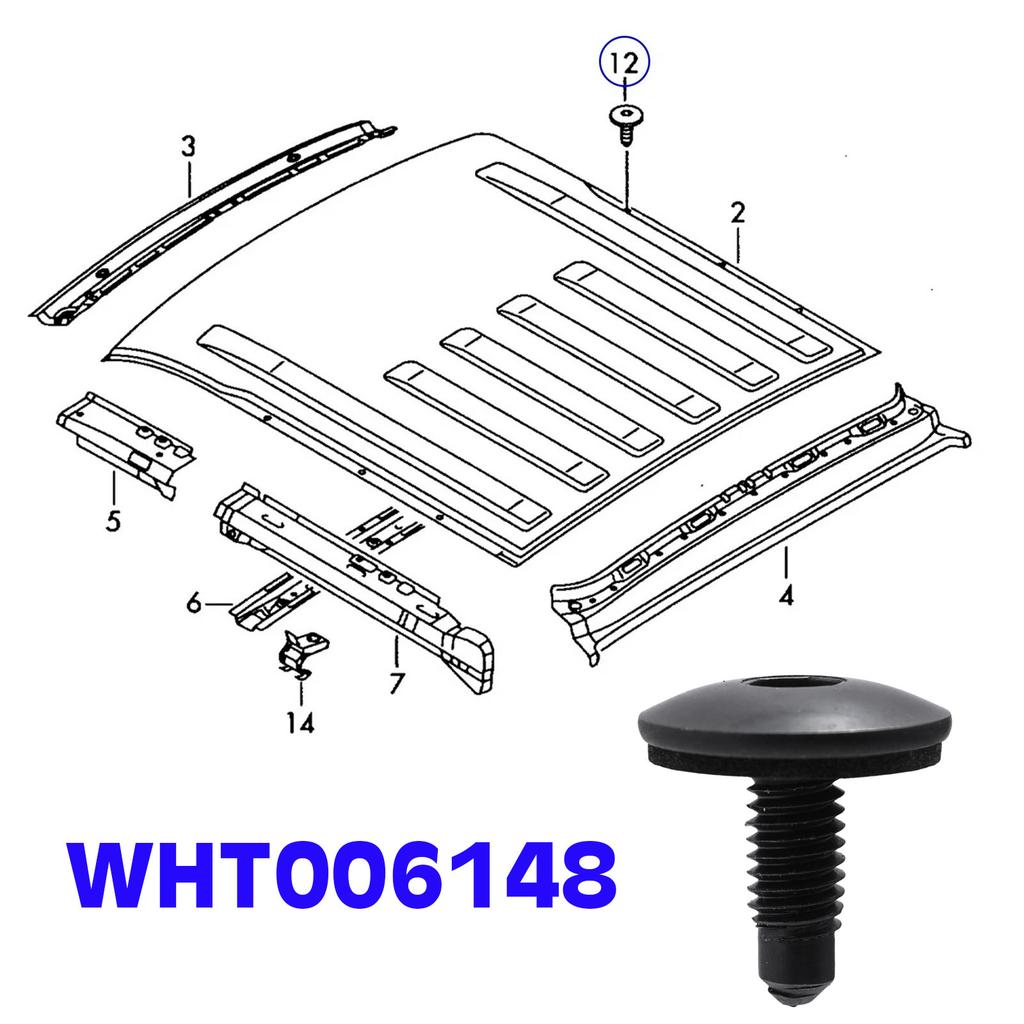 Roof Rack Holes Panel Blanking Screws Hex Bolt M6x15mm WHT006148 FOR VW Transporter T5/T5GP/T6 Vauxhall Vivaro Renault Trafic