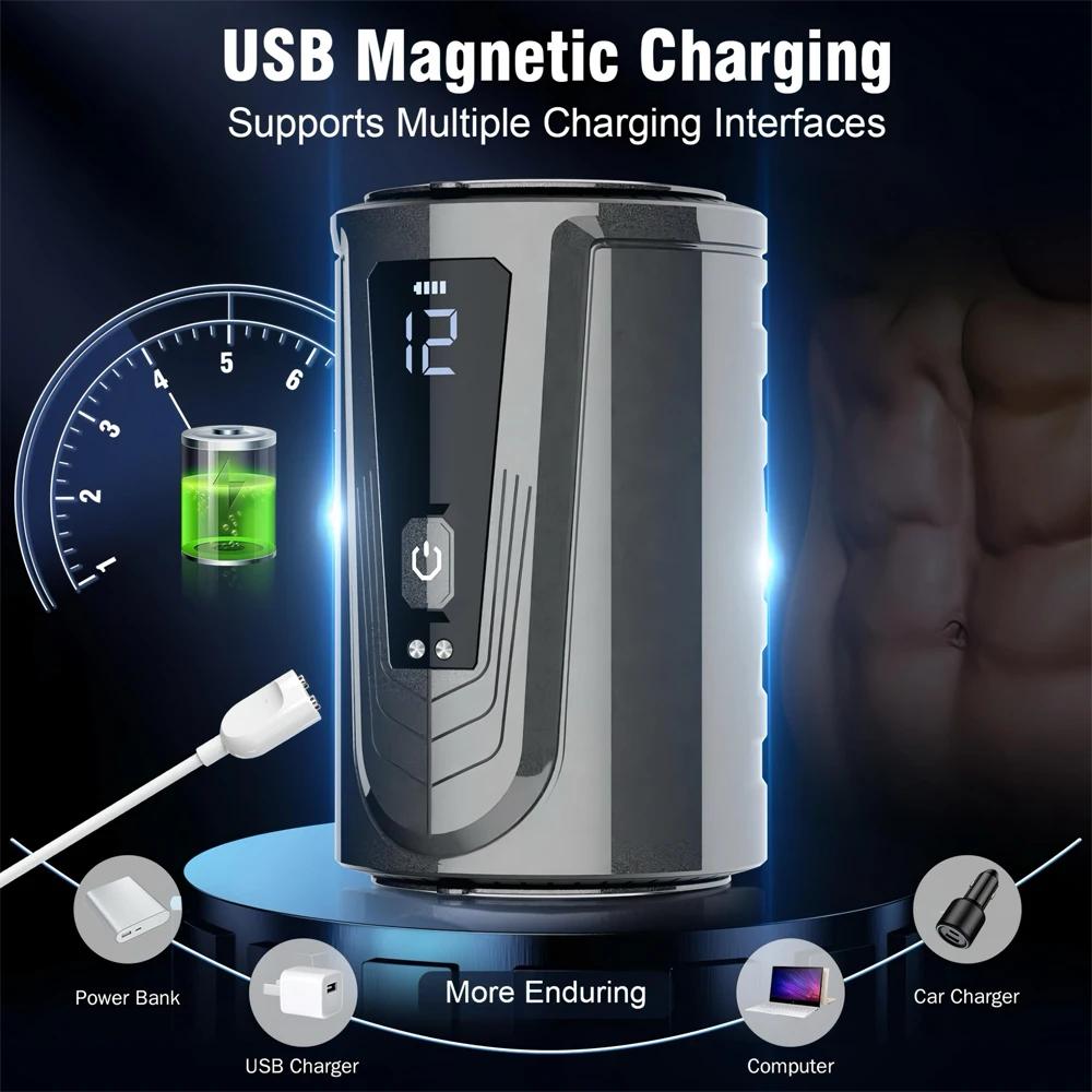 Lock Groove Double Vibration Male Masturbation Cup Waterproof Massager Penis Penetration Thrust Broken Membrane Experien Sex Toy