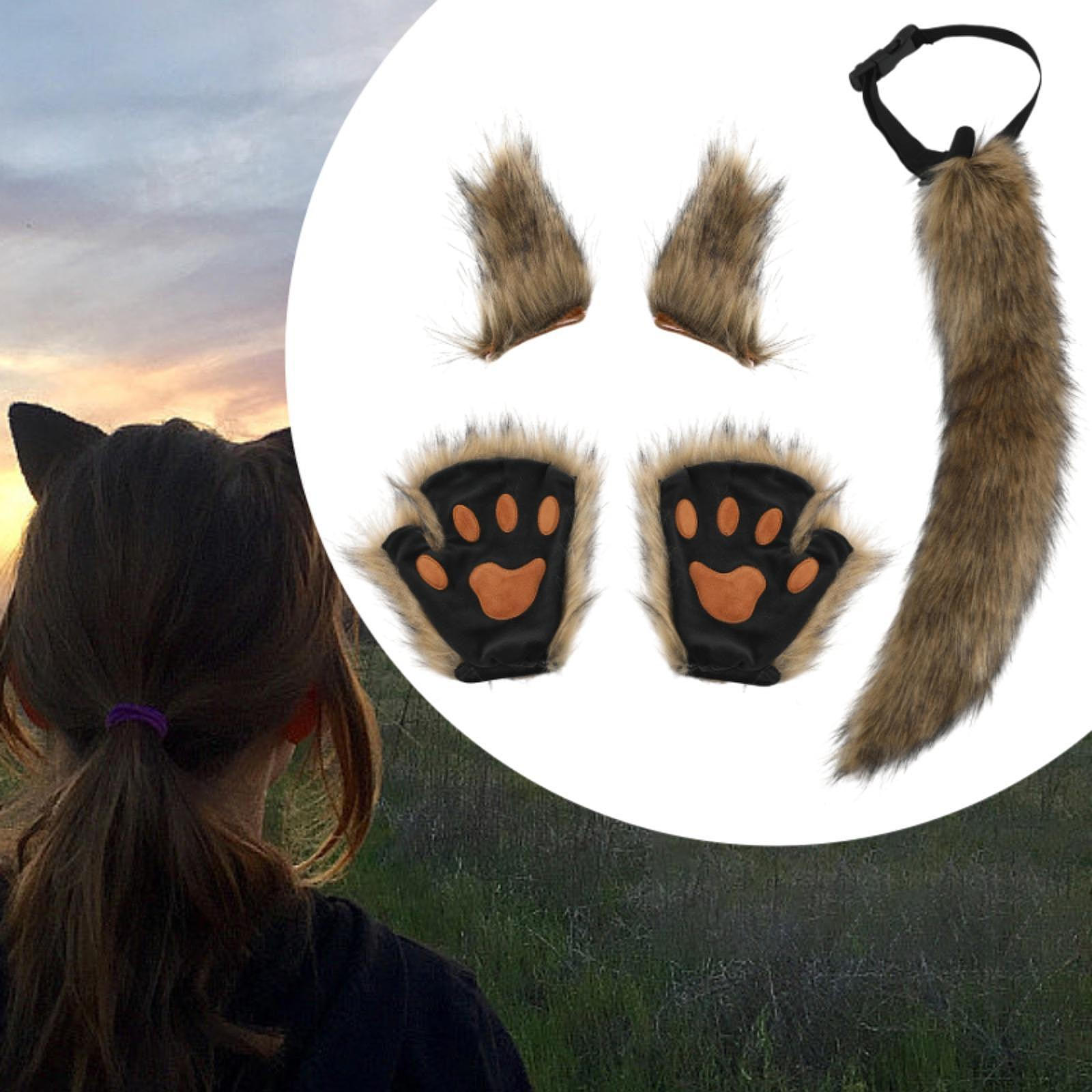 

Комплект костюмов животных с искусственными ушами и хвостом для тематических мероприятий Brown