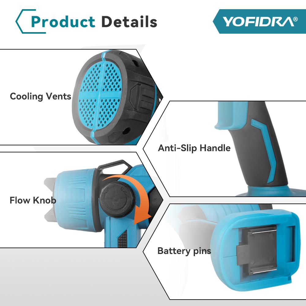 Yofidra 1000ML Electric Spray Gun Powerful Portable Paint Sprayer Cordless Auto Furniture Coating Airbrush For Makita 18V Battery