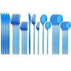 Mirror Dinnerware Set Stainless Steel 30Pcs Black Gold Tableware Knife Fork Spoon Dinner Set Cutlery Spoon Dessert Flatware Set