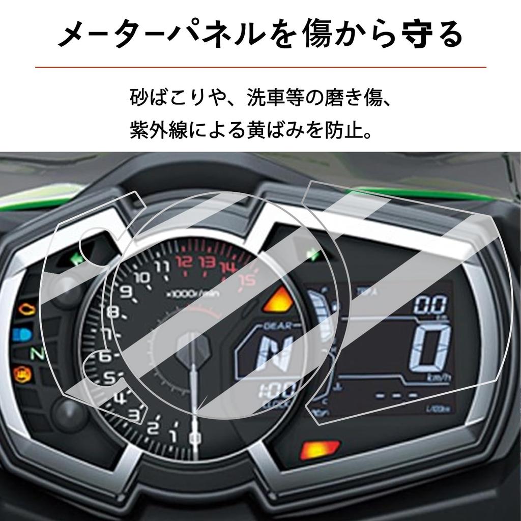 LEDISHUN Motorcycle Meter Protection Film for Kawasaki Ninja 650 (2017-2019) ZX-6R (2019-2021) Ninja 250/400 (2018-2024) Meter Protection Film 2 Sets